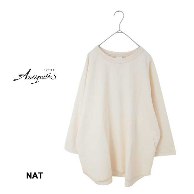 イチアンティークス ICHI ANTIQUITES プルオーバー レディース 長袖 1000955 UNDYED WAFFLE PULLOVER ワッフル ナチュラル グレー フリーサイズ (250121)