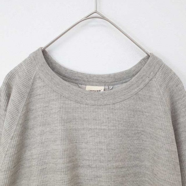 イチアンティークス ICHI ANTIQUITES プルオーバー レディース 長袖 1000955 UNDYED WAFFLE PULLOVER ワッフル ナチュラル グレー フリーサイズ (250121)