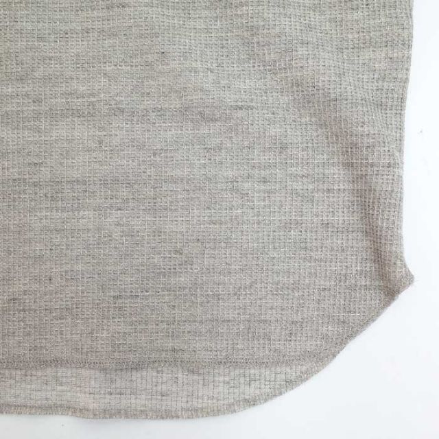 イチアンティークス ICHI ANTIQUITES プルオーバー レディース 長袖 1000955 UNDYED WAFFLE PULLOVER ワッフル ナチュラル グレー フリーサイズ (250121)