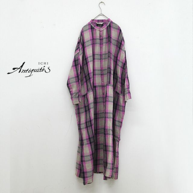イチアンティークス ワンピース ICHI ANTIQUITES 1000916 L/C TARTAN DRESS レディース タータンドレス (2502)
