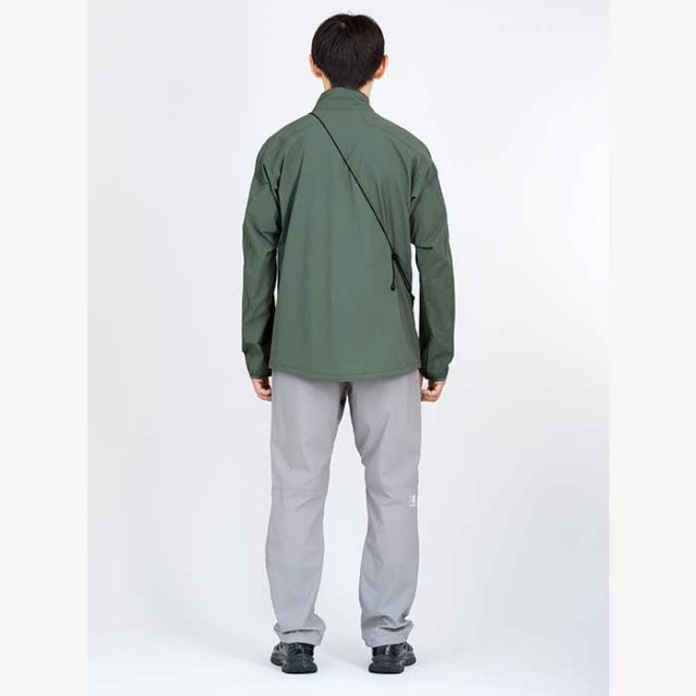 カリマー アウター Karrimor 101532 softshell zip-up ソフトシェル ジップアップ スタンドカラー メンズ ナイロン 2WAY 防風 ストレッチ 登山 旅行 キャンプ (240228)