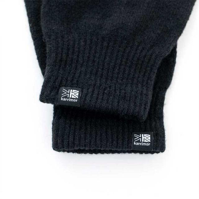 カリマー グローブ 手袋 ウールグローブ KARRIMOR 200162 wool glove メンズ レディース ユニセックス インナーグローブ スマホ対応 タッチパネル対応 インディゴ ブラック (240908)