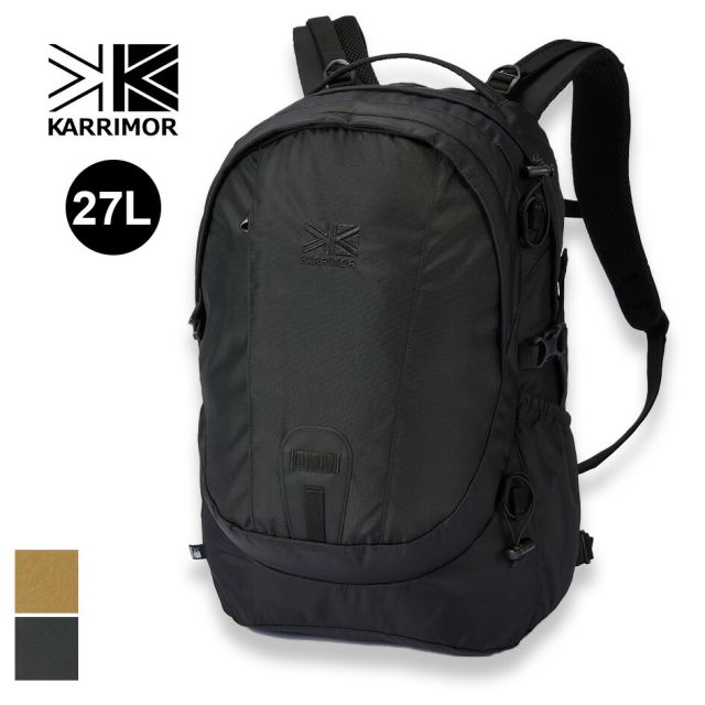 カリマー リュックサック KARRIMOR 501210 eclipse 27 リュックサック デイパック バックパック 27L A4収納 PCホルダー付き ハイドレーション対応 オーガナイザー搭載 ポールキャリア付き トレッキング ハイキング デイリー black ブラック (2502)