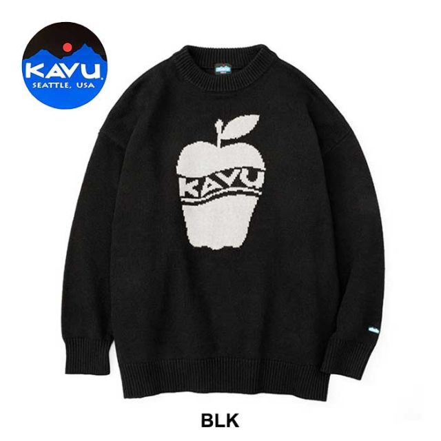カブ ニット KAVU 19821916 アップルニット メンズ レディース ユニセックス ブラック グリーン S M L ジャパンフィット 秋冬 (240908)