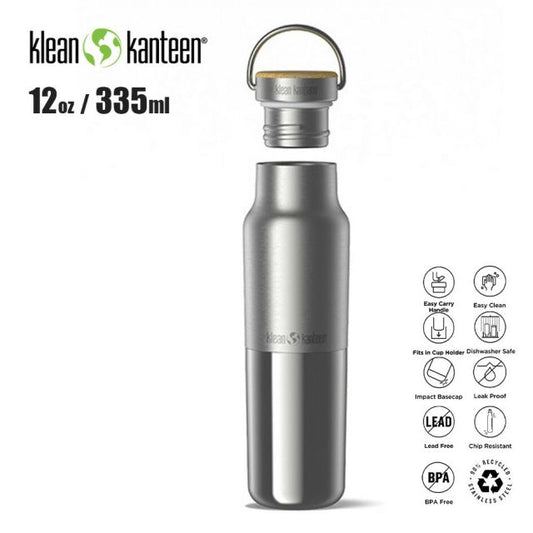 クリーンカンティーン タンブラー 12oz ライズ リフレクト バンブーキャップ Klean Kanteen Rise Reflect 保温 保冷 ステンレスボトル 真空断熱 マグボトル 355ml  (260224)