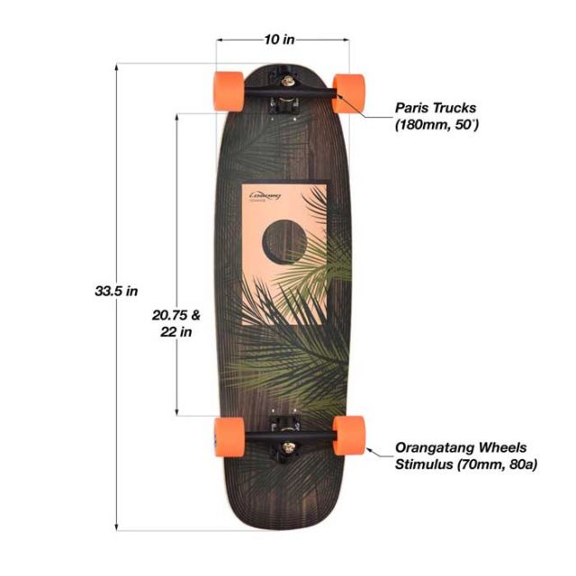 [レビュー特典有り] ローデッド クルーザーボード コンプリート オマカセ  LOADED OMAKASE PALM COMPLETE Paris V3 180mm 50° / 70mm 80a Stimulus セット スケートボード スケボー