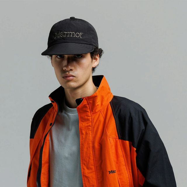 マーモット ロングビルキャップ ブラック MTSS25UHG205 Marmot Long Bill Cap ナイロン UVカット UPF50+ 吸水速乾 あご紐 アウトドア ハイキング トレッキング ユニセックス 帽子 MTSS25UHG205 LONG BILL CAP メール便