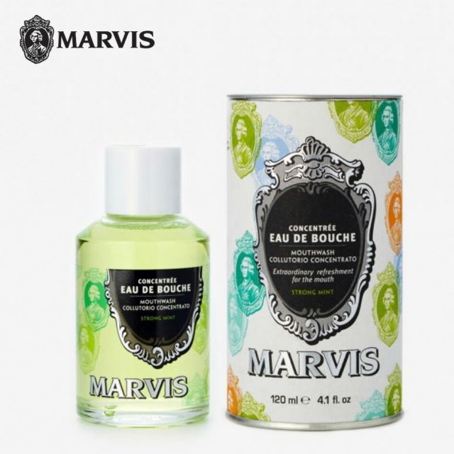 マービス マウスウォッシュ 希釈5倍 MARVIS MOUTHWASH 120mL アルコールフリー ペパーミント ハーブ配合 プロポリス キシリトール配合 イタリア製 口臭ケア