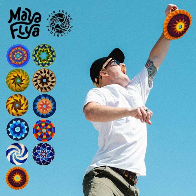 マヤフライヤ コットン フライングディスク MayaFlya SPORTS DISC 鍋敷き フリスビー 柔らかい 子ども ピクニック 犬 おしゃれ おもちゃ ハンドメイド フェアトレード 送料無料 メール便 230919