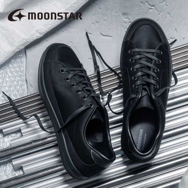 ムーンスター キャンバススニーカー メンズ MOONSTAR   RALY 32B ラリー ブラック 黒 日本製 26cm / 27cm / 28cm 靴 通勤 通学 おしゃれ 定番 シンプル (240331)