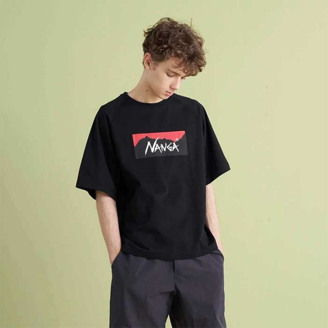 ナンガ tシャツ NANGA エコハイブリッド ボックスロゴ ルーズフィットティー ECO HYBRID BOX LOGO L/F TEE メンズ