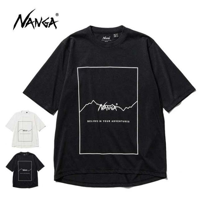ナンガ Tシャツ NANGA DRY MIX FRAME LOGO TEE ドライミックス フレームロゴティー 半袖 吸水 速乾 UVケア [メール便] [230530]