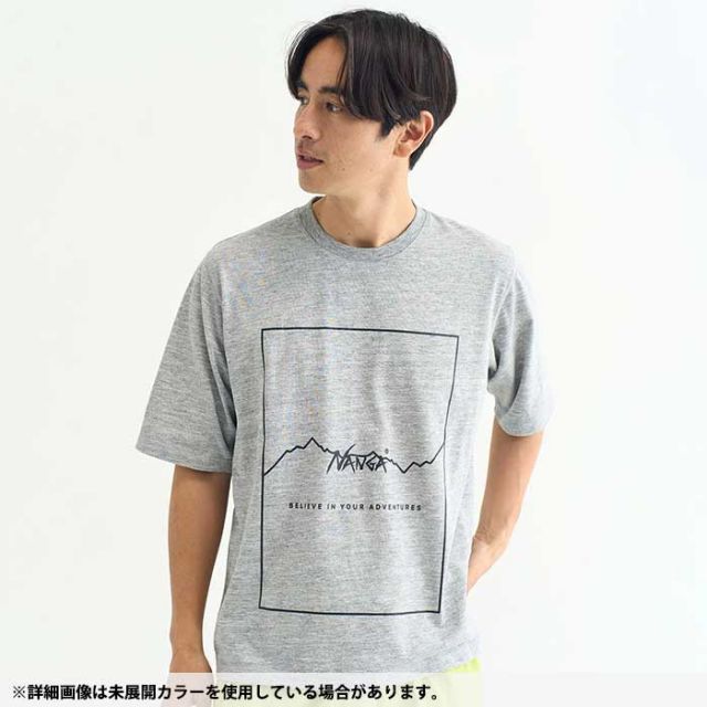 ナンガ Tシャツ NANGA DRY MIX FRAME LOGO TEE ドライミックス フレームロゴティー 半袖 吸水 速乾 UVケア [メール便] [230530]