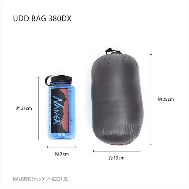 ナンガ シュラフ 寝袋 NANGA UDD BAG 380DX レギュラー 軽量 5-10月 3シーズンモデル 春夏秋 撥水 ナイロン 1人用 (240317)