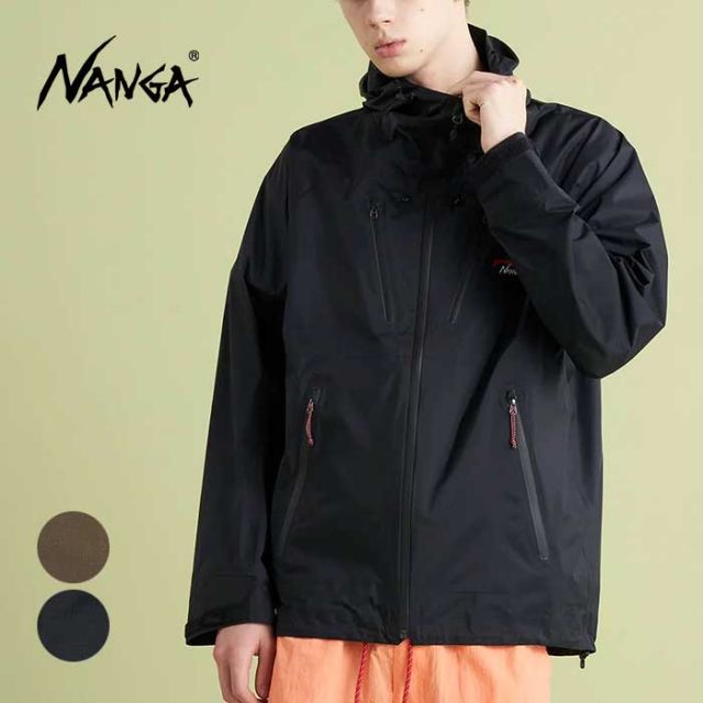 ナンガ アウター メンズ 2.5層 防水 透湿 NANGA AURORA TEX 2.5LAYER TREK SHELL PARKA オーロラテックス 2.5レイヤー トレックシェルパーカー 防水 ブラック 春 秋 冬 カーキ M/L (240317)