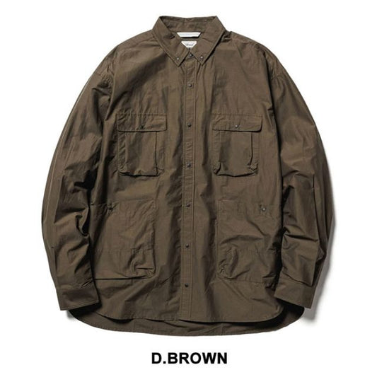 ナンガ 長袖シャツ メンズ NANGA C/N RIPSTOP CAMP SHIRT コットンナイロン リップストップ キャンプシャツ (240321)