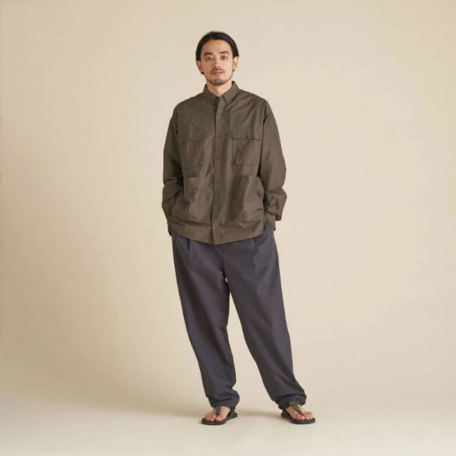 ナンガ 長袖シャツ メンズ NANGA C/N RIPSTOP CAMP SHIRT コットンナイロン リップストップ キャンプシャツ (240321)