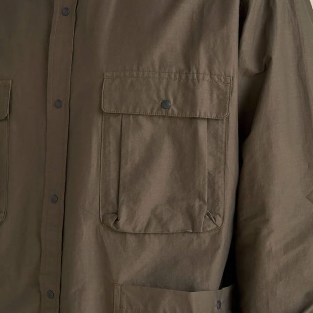 ナンガ 長袖シャツ メンズ NANGA C/N RIPSTOP CAMP SHIRT コットンナイロン リップストップ キャンプシャツ (240321)