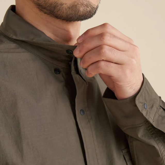 ナンガ 長袖シャツ メンズ NANGA C/N RIPSTOP CAMP SHIRT コットンナイロン リップストップ キャンプシャツ (240321)