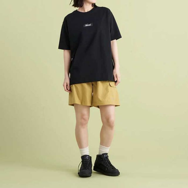 ナンガ 半袖 tシャツ NANGA ECO HYBRID MT LOGO TEE エコハイブリッド MTロゴティー メンズ レディース ユニセックス ブラック ブラウン ホワイト 白T ロゴt 春夏 メール便 (240409)