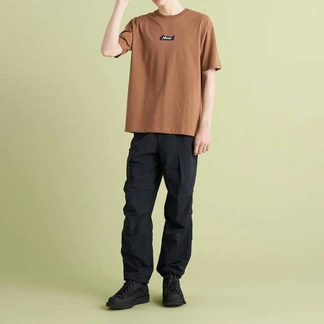 ナンガ 半袖 tシャツ NANGA ECO HYBRID MT LOGO TEE エコハイブリッド MTロゴティー メンズ レディース ユニセックス ブラック ブラウン ホワイト 白T ロゴt 春夏 メール便 (240409)