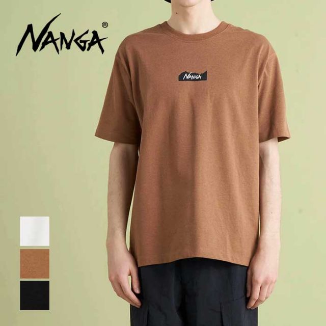ナンガ 半袖 tシャツ NANGA ECO HYBRID MT LOGO TEE エコハイブリッド MTロゴティー メンズ レディース ユニセックス ブラック ブラウン ホワイト 白T ロゴt 春夏 メール便 (240409)