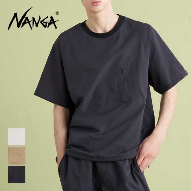 ナンガ tシャツ 半袖 NANGA DotAir COMFY TEE ドットエア コンフィー ティー M / L / XL ブラック ベージュ 吸汗 速乾 春夏 メール便 (240421)