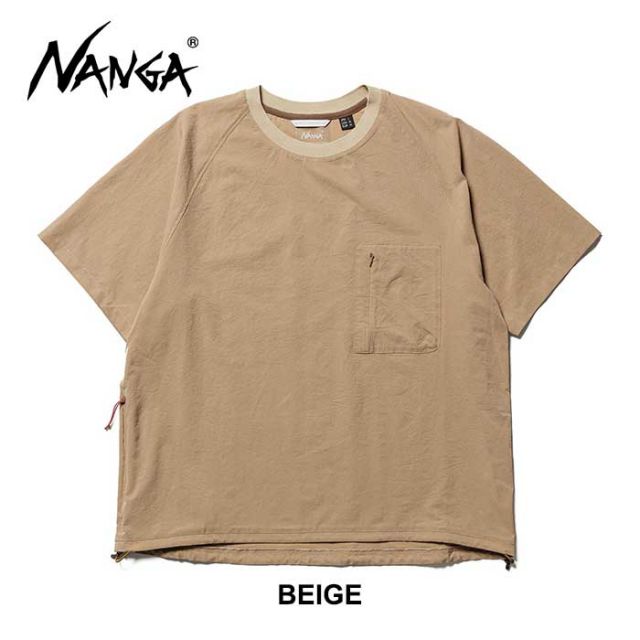 ナンガ tシャツ 半袖 NANGA DotAir COMFY TEE ドットエア コンフィー ティー M / L / XL ブラック ベージュ 吸汗 速乾 春夏 メール便 (240421)