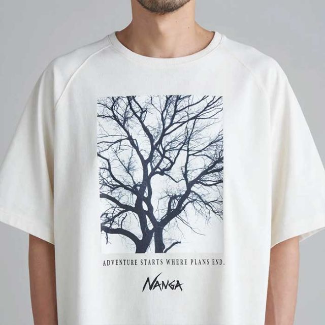 ナンガ tシャツ 半袖 nanga ECO HYBRID STAY TEE エコハイブリッド ステイティー ブラック ホワイト グレー フリーサイズ ビックシルエット ゆったり オーバーサイズ ラグランスリーブ 春夏 メール便 (240423)
