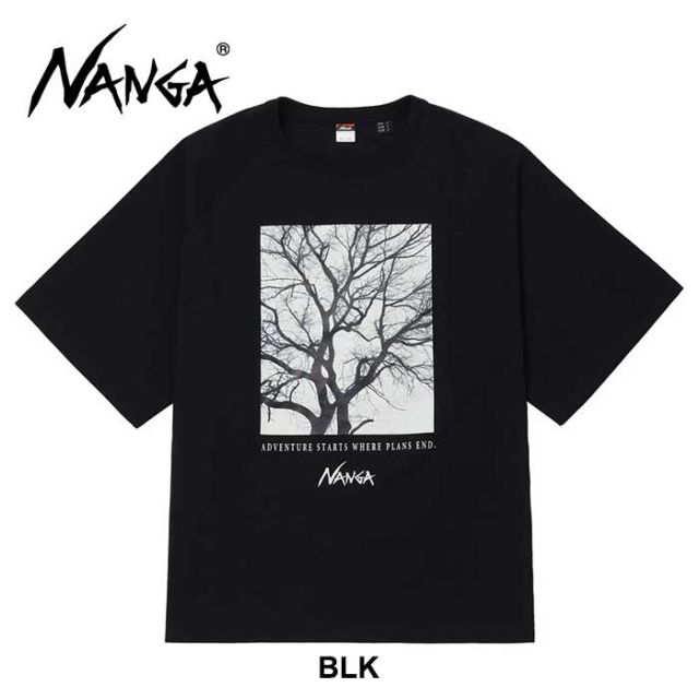 ナンガ tシャツ 半袖 nanga ECO HYBRID STAY TEE エコハイブリッド ステイティー ブラック ホワイト グレー フリーサイズ ビックシルエット ゆったり オーバーサイズ ラグランスリーブ 春夏 メール便 (240423)