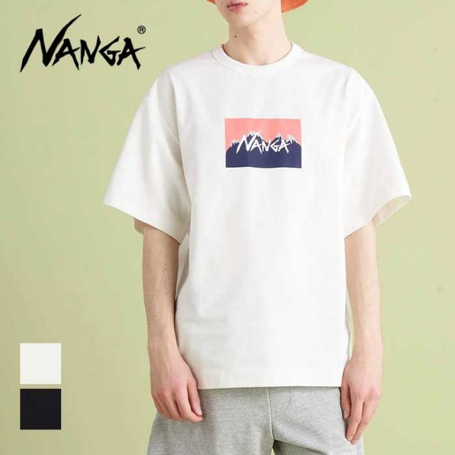 ナンガ tシャツ 半袖 メンズ レディース ユニセックス nanga Jerry Ukai ECO HYBRID NANGA LOGO T ブラック ホワイト M L XL ジェリー鵜飼 レギュラーフィット 30周年限定 メール便 (240522)