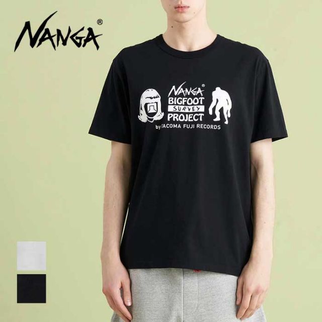 ナンガ tシャツ 半袖 タコマフジレコード コラボ NANGA×TACOMA FUJI RECORDS BIGFOOT SURVEY PROJECT LOGO TEE メール便 (240528)