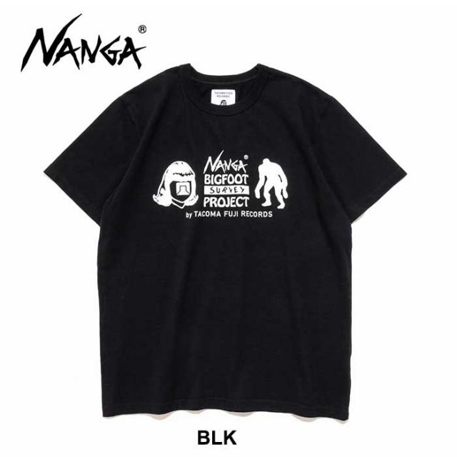 ナンガ tシャツ 半袖 タコマフジレコード コラボ NANGA×TACOMA FUJI RECORDS BIGFOOT SURVEY PROJECT LOGO TEE メール便 (240528)