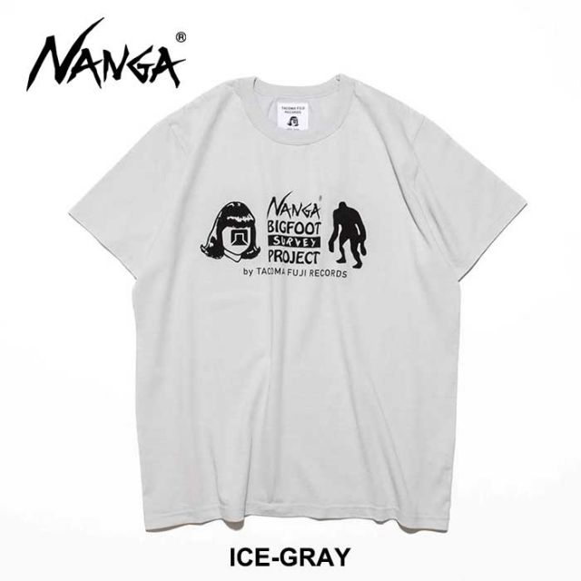 ナンガ tシャツ 半袖 タコマフジレコード コラボ NANGA×TACOMA FUJI RECORDS BIGFOOT SURVEY PROJECT LOGO TEE メール便 (240528)