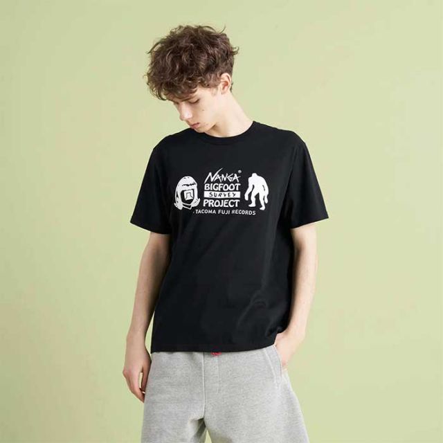 ナンガ tシャツ 半袖 タコマフジレコード コラボ NANGA×TACOMA FUJI RECORDS BIGFOOT SURVEY PROJECT LOGO TEE メール便 (240528)