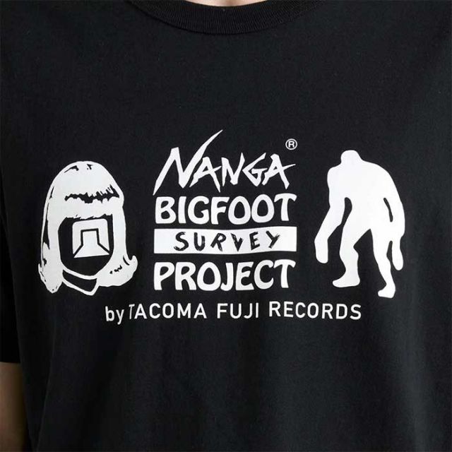 ナンガ tシャツ 半袖 タコマフジレコード コラボ NANGA×TACOMA FUJI RECORDS BIGFOOT SURVEY PROJECT LOGO TEE メール便 (240528)