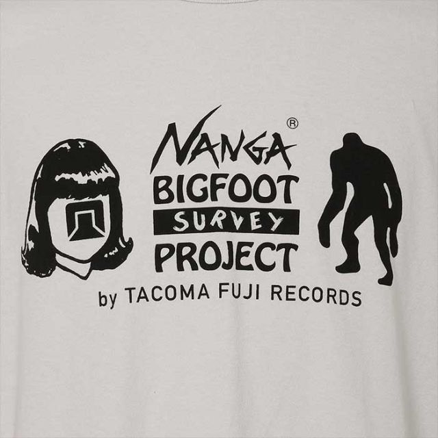 ナンガ tシャツ 半袖 タコマフジレコード コラボ NANGA×TACOMA FUJI RECORDS BIGFOOT SURVEY PROJECT LOGO TEE メール便 (240528)