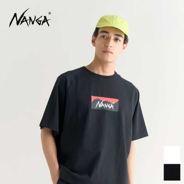 ナンガ tシャツ NANGA ECO HYBRID BOX LOGO LOOSE FIT TEE 半袖 エコハイブリッドボックスロゴルーズフィットティー メンズ レディース ユニセックス  メール便 (250331)