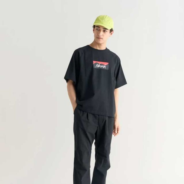ナンガ tシャツ NANGA ECO HYBRID BOX LOGO LOOSE FIT TEE 半袖 エコハイブリッドボックスロゴルーズフィットティー メンズ レディース ユニセックス  メール便 (250331)
