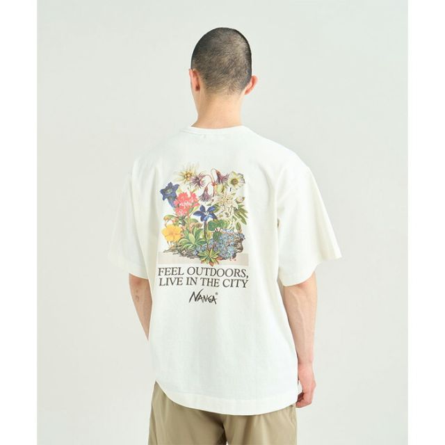 ナンガ エコハイブリッド ヴィンテージ フラワー Tシャツ NANGA ECO HYBRID VINTAGE FLOWER TEE N2610 半袖 クルーネック メンズ レディース ユニセックス リサイクルコットン キャンプ アウトドア 吸汗速乾 接触冷感 メール便