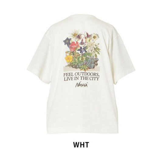 ナンガ エコハイブリッド ヴィンテージ フラワー Tシャツ NANGA ECO HYBRID VINTAGE FLOWER TEE N2610 半袖 クルーネック メンズ レディース ユニセックス リサイクルコットン キャンプ アウトドア 吸汗速乾 接触冷感 メール便