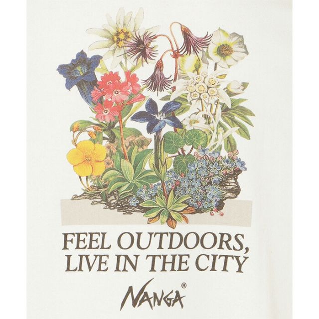 ナンガ エコハイブリッド ヴィンテージ フラワー Tシャツ NANGA ECO HYBRID VINTAGE FLOWER TEE N2610 半袖 クルーネック メンズ レディース ユニセックス リサイクルコットン キャンプ アウトドア 吸汗速乾 接触冷感 メール便