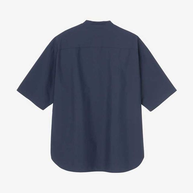 ニュートラルワークス 半袖シャツ メンズ レディース ユニセックス NEUTRALWORKS KSU34140 H/S BB COL SHIRTS ハーフスリーブスマートブロードパンドカラーシャツ バンドカラー ネイビー ホワイト  S / M / L 春夏 (240421)