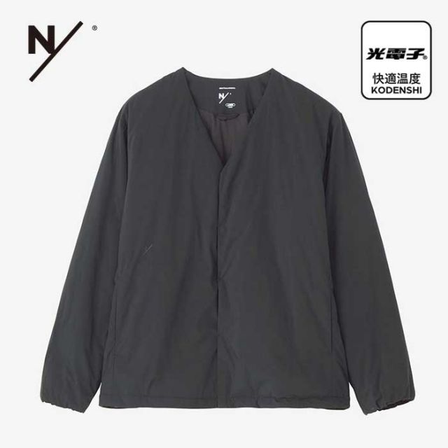 ニュートラルワークス ダウン ジャケット アイスビレッジ パデッドノーカラージャケット メンズ レディース ユニセックス neutralworks KSU14344 ICEVILLAGE/P JK アウター 光電子 ブラック リラックスフィット M / L / XL (240821)