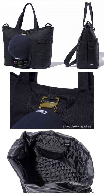 ニューエラ トートバッグ NEWERA TOTE BAG 22L 11404124 2WAY 22L ブラック 撥水 PC収納付き ショルダー兼用 鞄 カバン bag バック (240305)