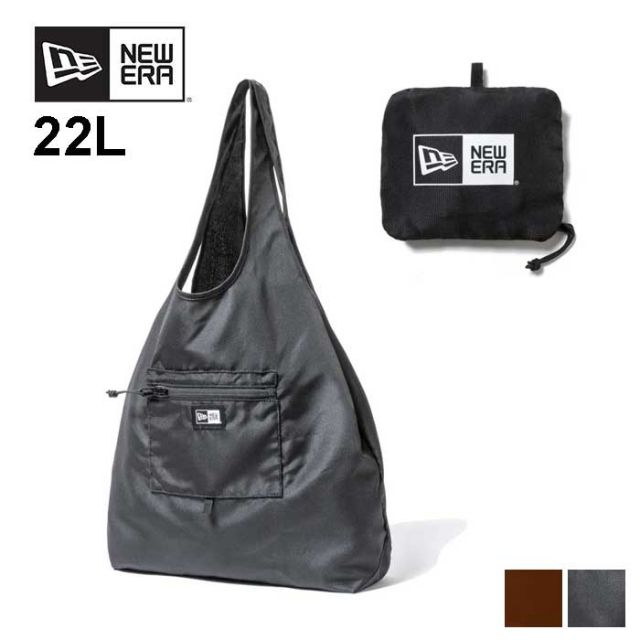 ニューエラ エコトートバッグ NEW ERA ECO TOTE (14521339 / 14322906) パッカブル  エコバッグ 折りたたみ 22L パッカブル 撥水 リップストップ 軽量 コンパクト収納 買い物バッグ ブラック ブラウン [メール便](240305)