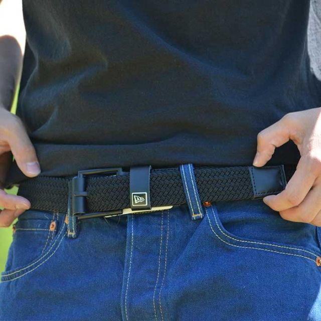 ニューエラ newera BELT STRETCH WEAVE ニューエラ ベルト メンズ レディース ストレッチウィーブ ベルト ブラック 伸縮性あり フリーサイズ 14518229 メンズ レディース対応 編み込み 黒 おしゃれ メール便 (250328)