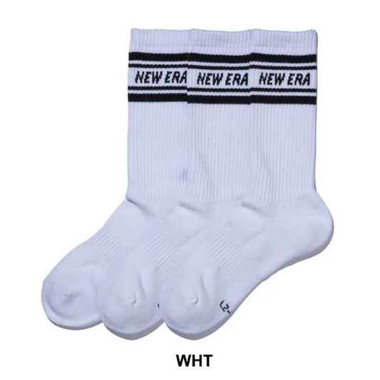 ニューエラ 3足ソックス クルー 3ペア ライン NEW ERA 靴下 (STOCK) 13517761 / 13517762 メンズ SOCKS 新生活 社会人 メール便 (240229)