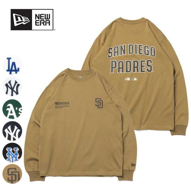 ニューエラ 長袖Tシャツ NEW ERA LSCT MLB L/S Cotton Tee 大谷翔平 コットン Tシャツ MLB Apparel (13755421) ヤンキース メッツ ドジャース パドレス ロンT [230828]