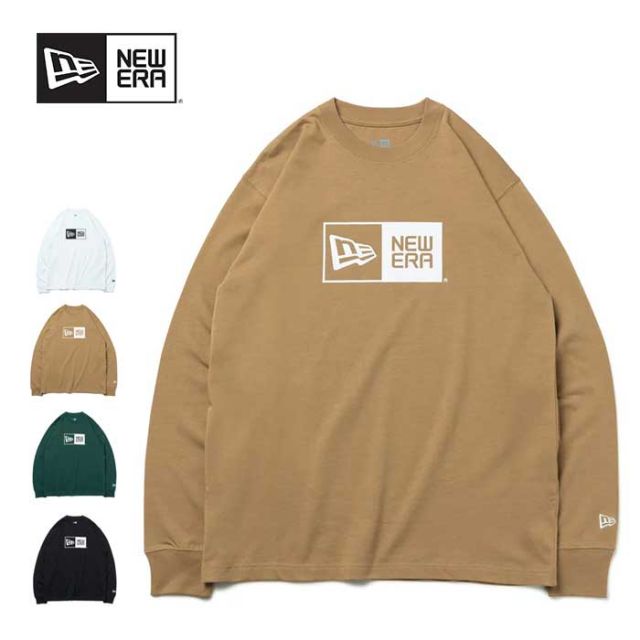 ニューエラ 長袖Tシャツ NEW ERA 長袖 コットン Tシャツ Box Logo ボックスロゴ レギュラーフィット (13755434)  ロンT (240328)
